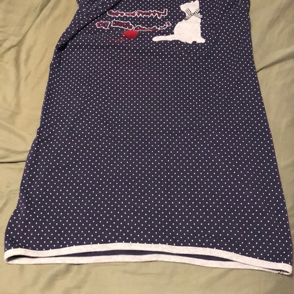 Long Sleeves Cotton Cat Figure Sleepshirt - Picture 5 of 7